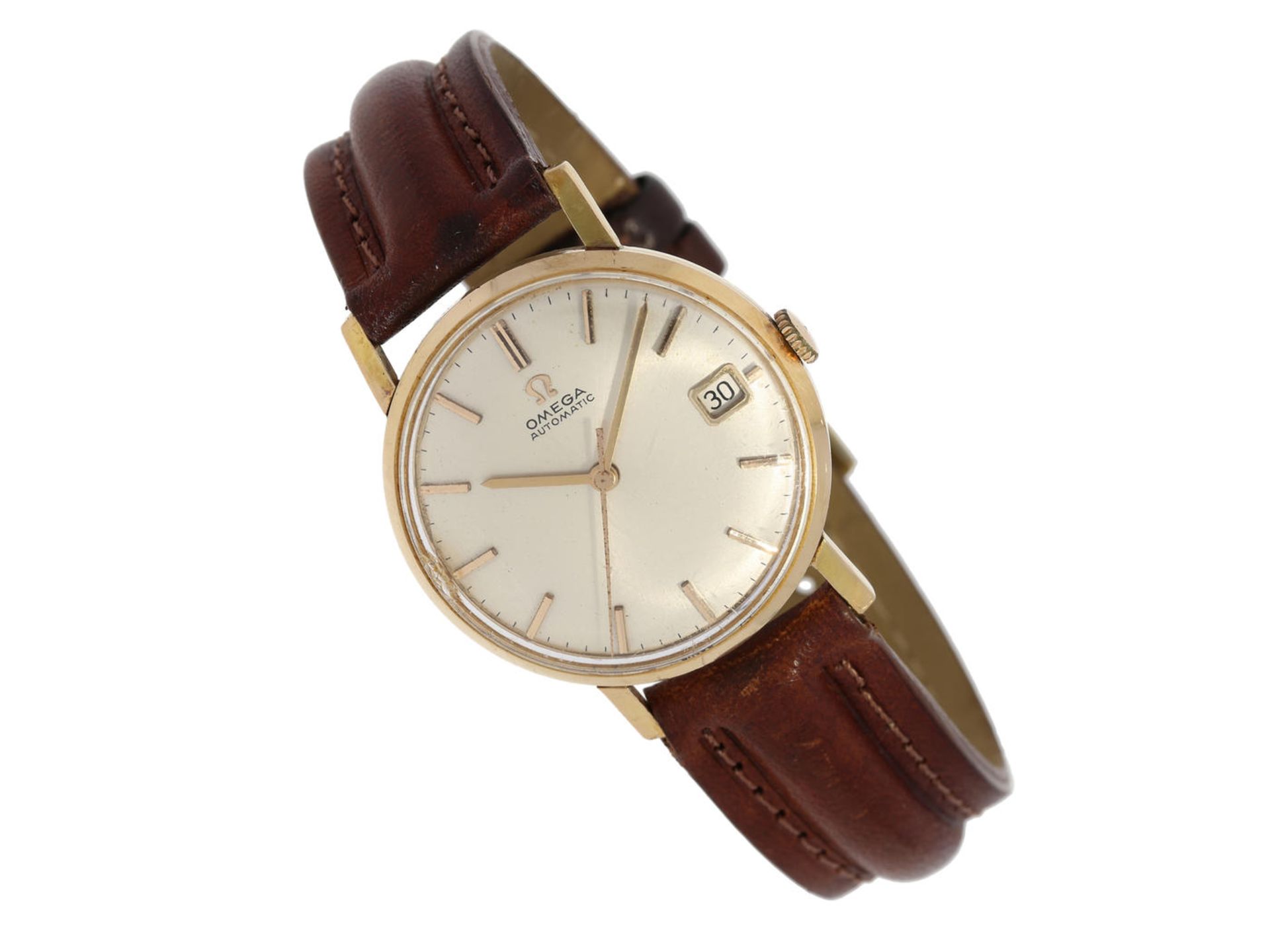 Armbanduhr: seltene vintage Omega Automatic Ref. F.C. 4048 von 1964 Ca. Ø33mm, ca.77g, 18K Roségold,