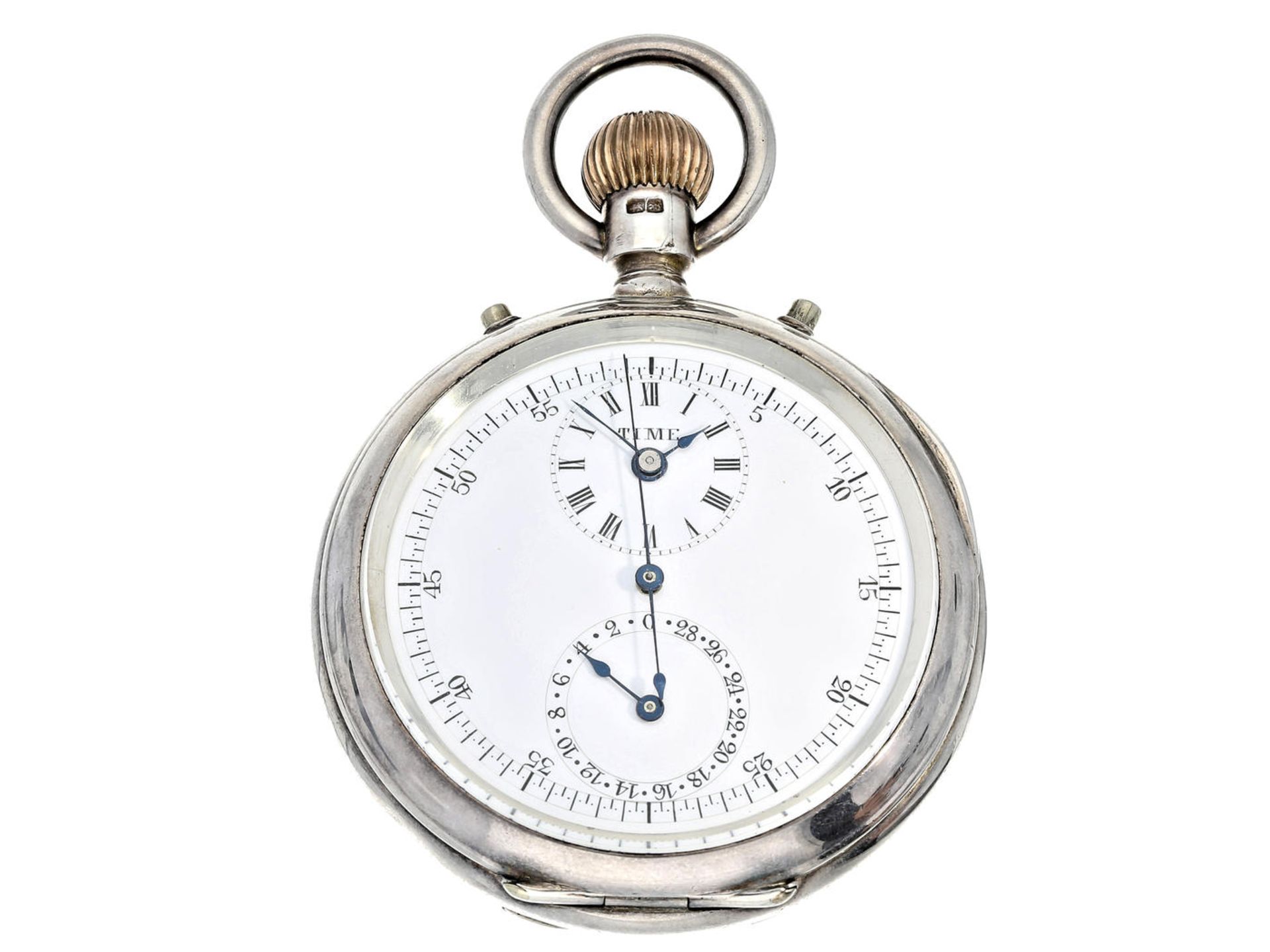 Taschenuhr: seltenes und interessantes englisches Beobachtungschronometer mit Chronograph und