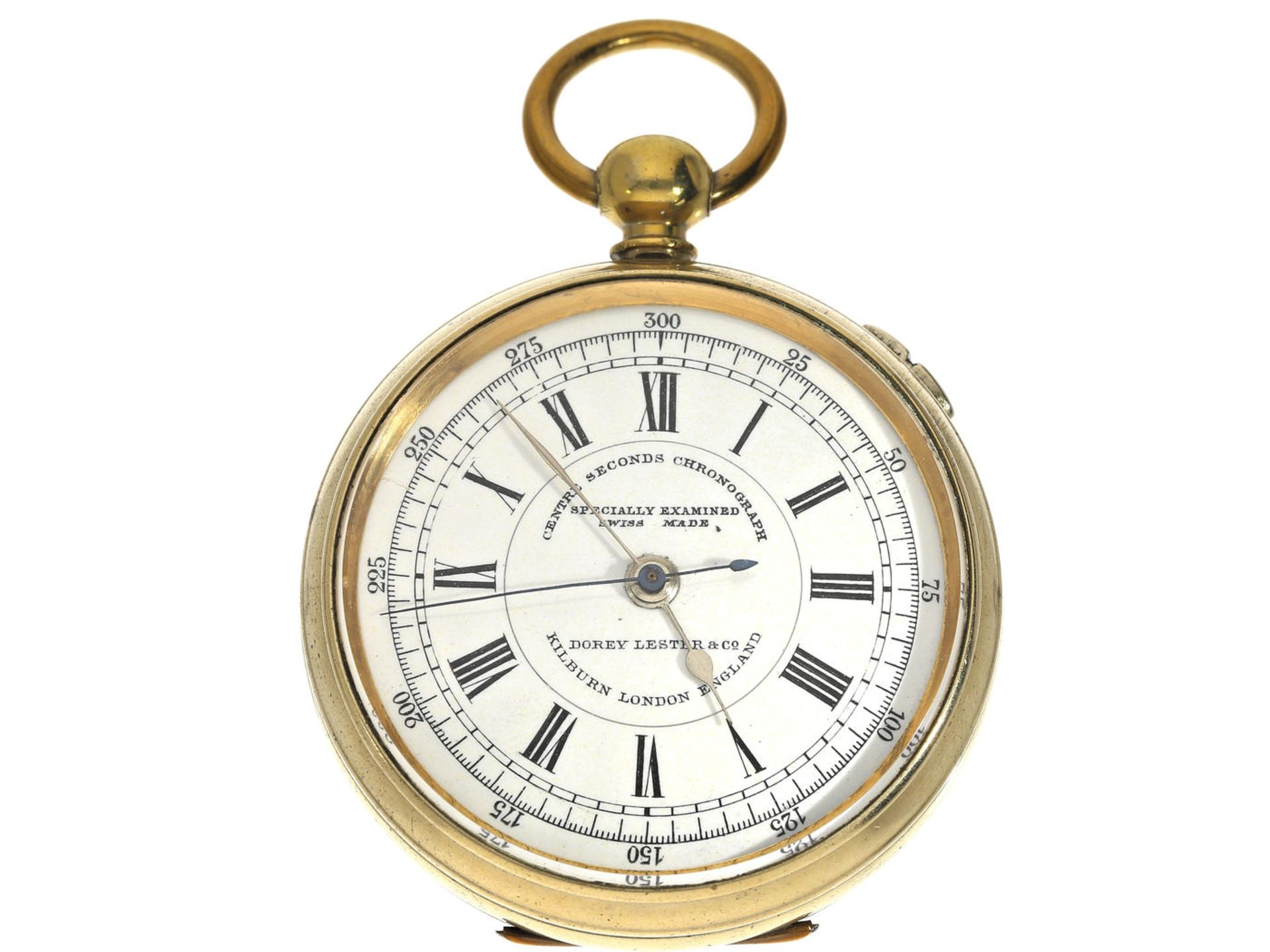 Taschenuhr: früher, großer Chronograph für den englischen Markt, Schlüsselaufzug, ca. 1890 Ca.