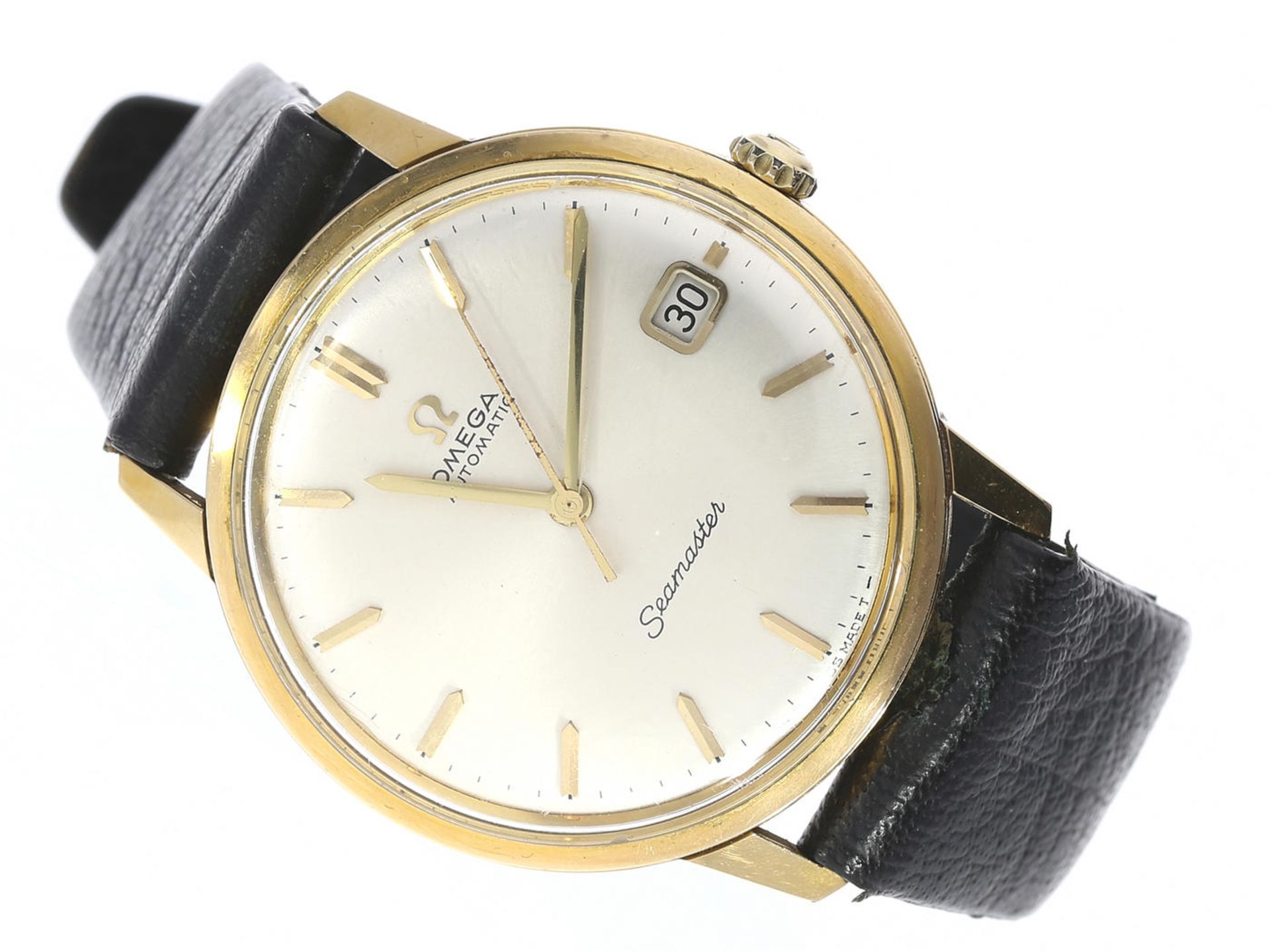 Armbanduhr: vintage Herrenuhr Omega Seamaster Automatic, 1964 Ca. Ø35mm, Edelstahl mit Goldhaube,