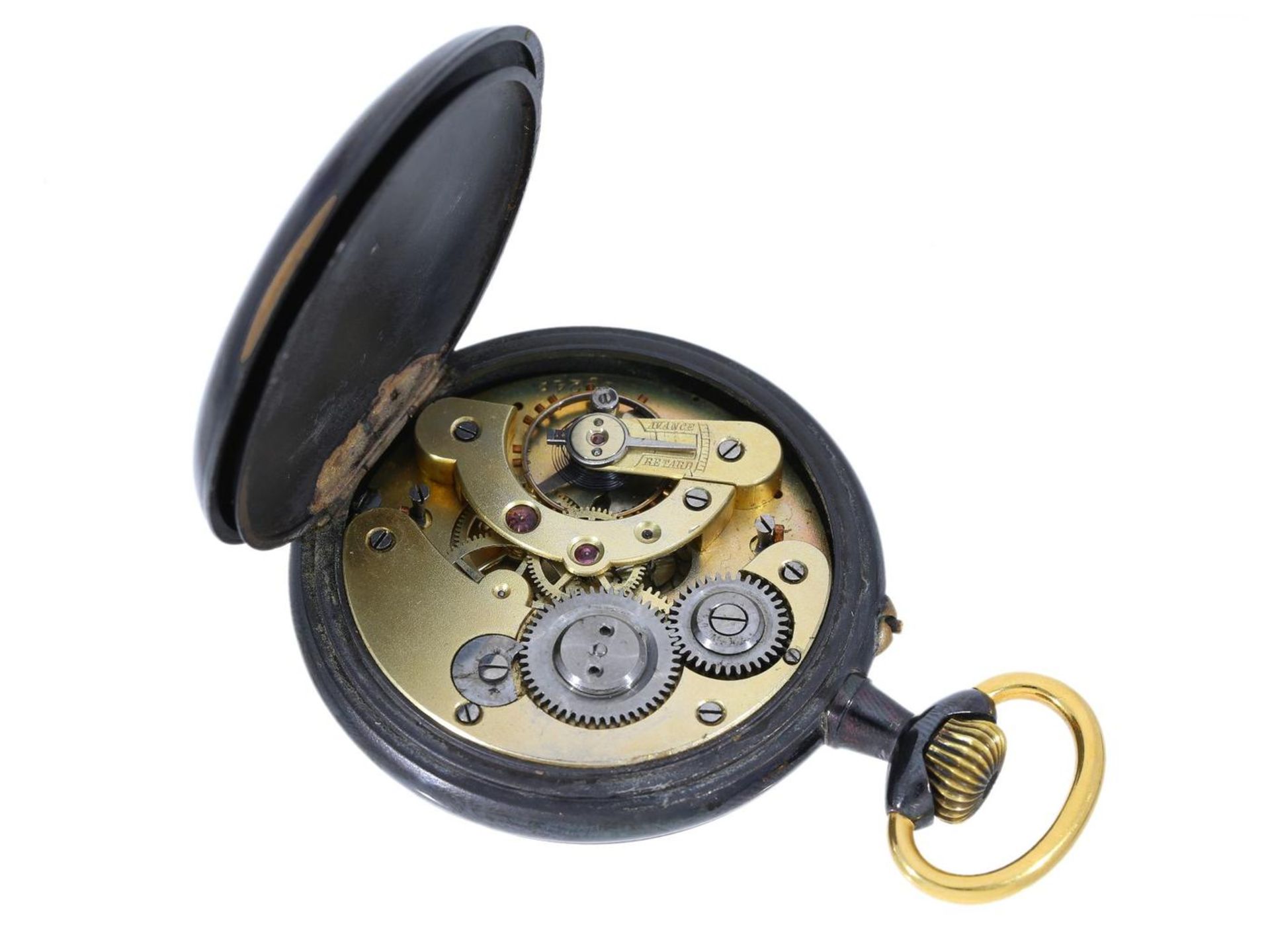 Taschenuhr: seltene astronomische Taschenuhr mit Zentralsekunde, Schweiz um 1880 Ca. Ø53mm, sehr - Bild 2 aus 2