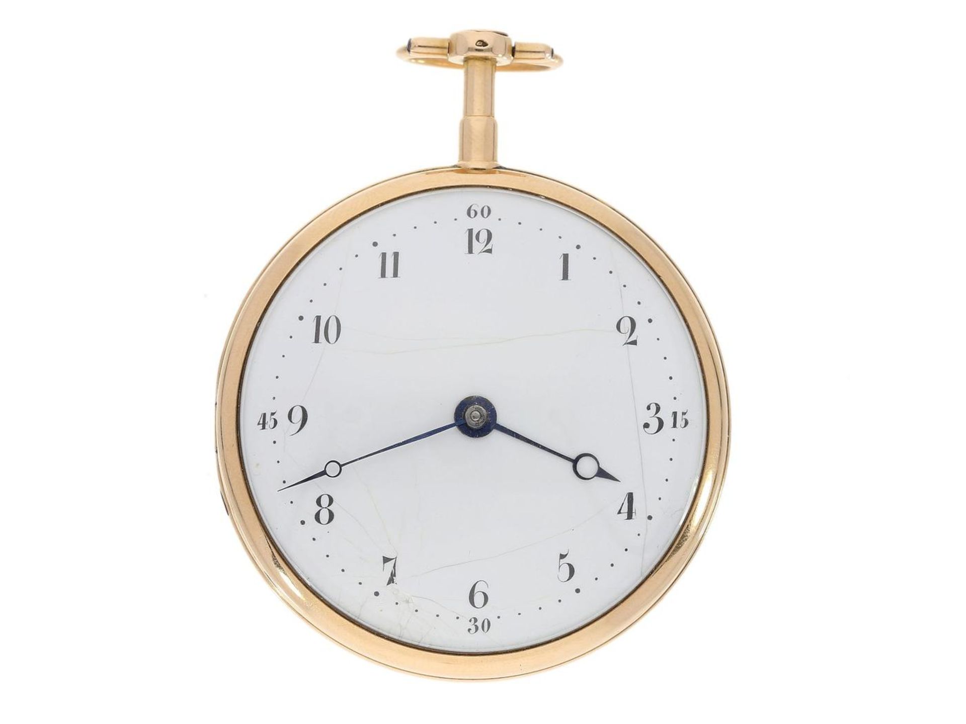 Taschenuhr: frühe französische Lepine mit sehr seltenem Kaliber, 18K Gold, Heron au Palais Royal