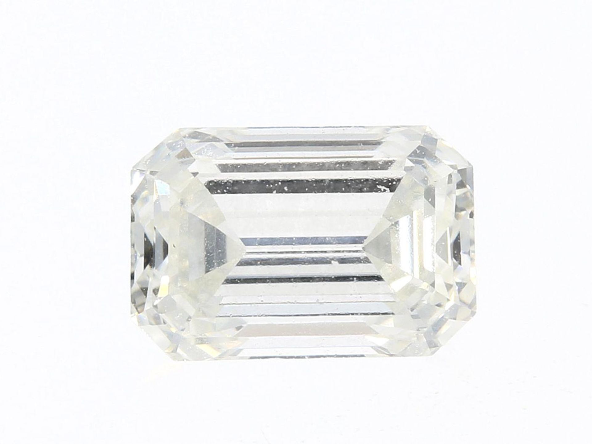 Diamant: feiner Diamant im Emerald-Cut, 0,64ct, DPL-Zertifikat Ca. 5,9 × 4 x 2,9mm, Top Crystal/
