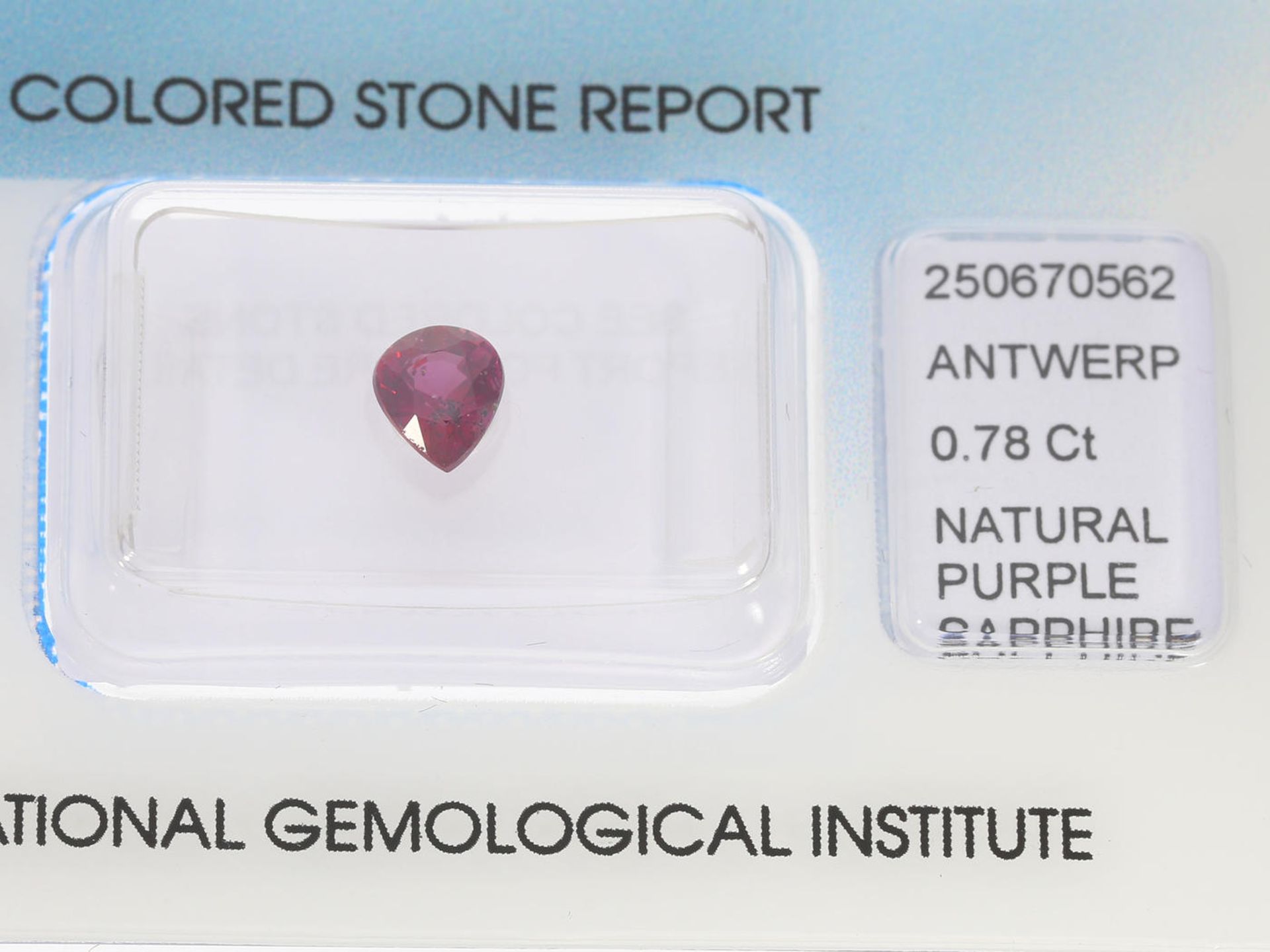 Steine: natürlicher, unbehandelter pinkfarbener Saphir von 0,78ct mit IGI-Zertifikat Ca. 5,95 × 4,95