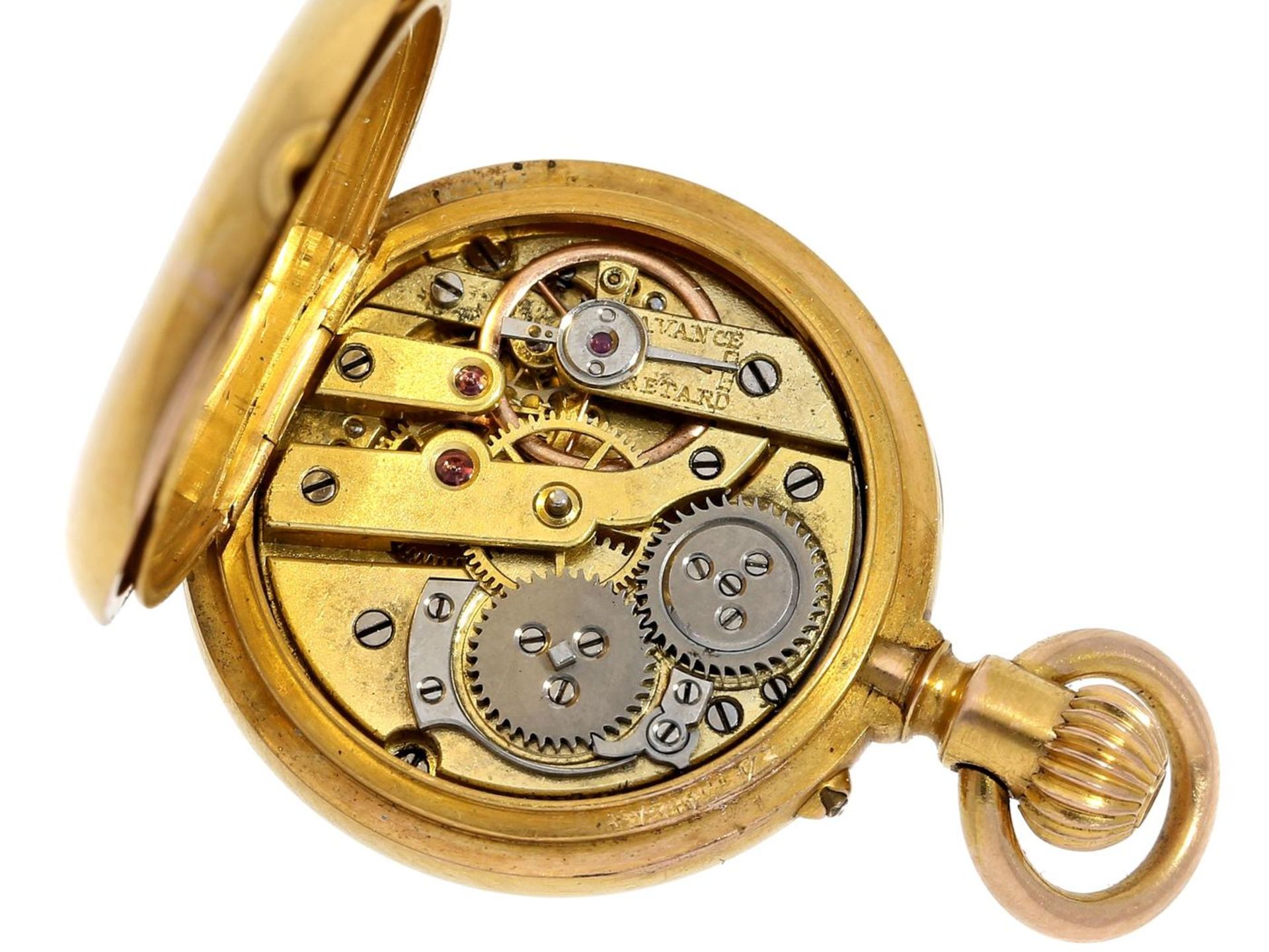 Taschenuhr/Anhängeuhr: Rarität, 19mm-Miniaturuhr, Horloger de la Marine, Victor Fleury & Cie., 23 - Bild 2 aus 3