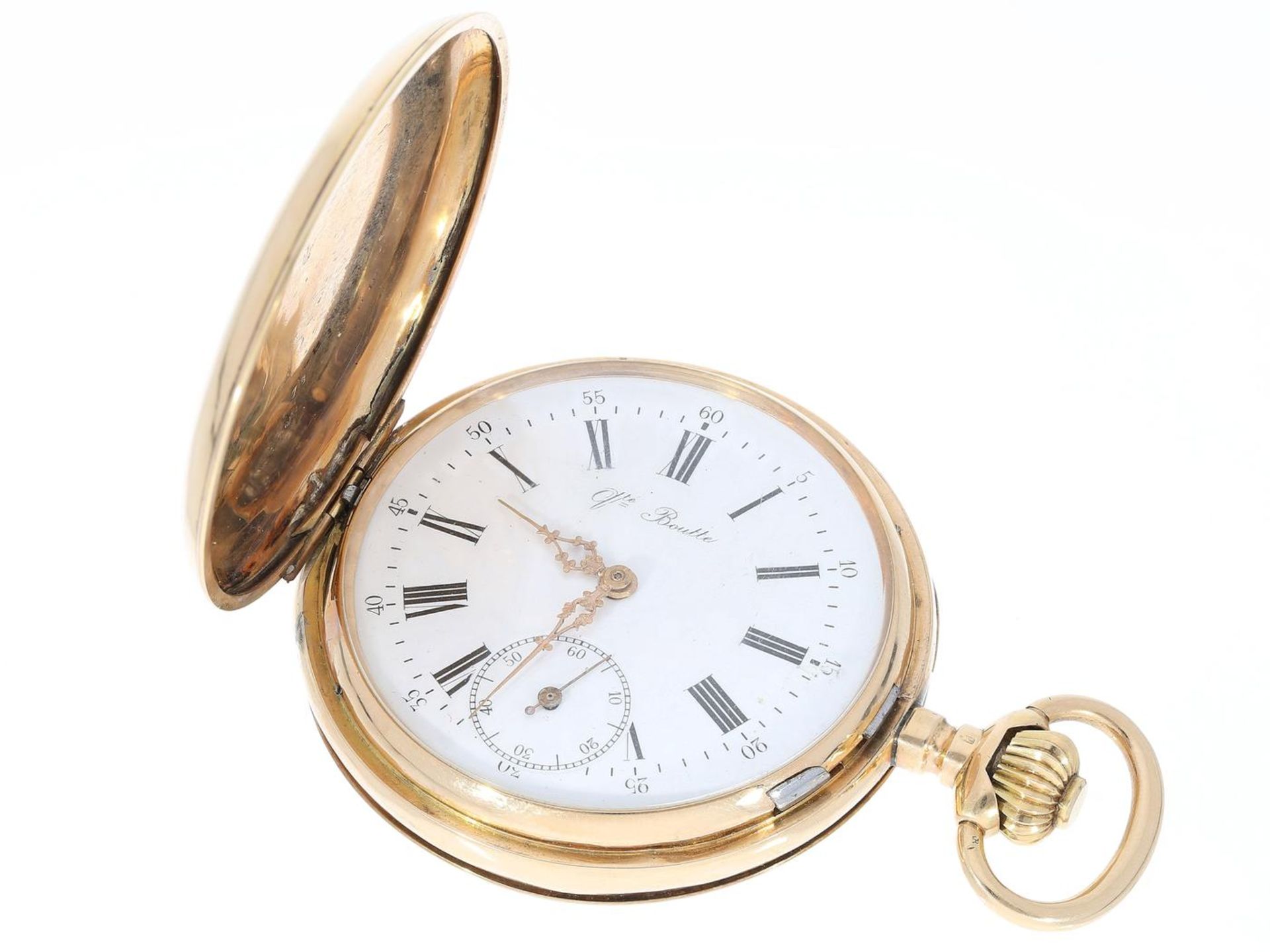 Taschenuhr: Schweizer Ankerchronometer für den russischen Markt, Qualitè Bouttè No.222578, mglw.