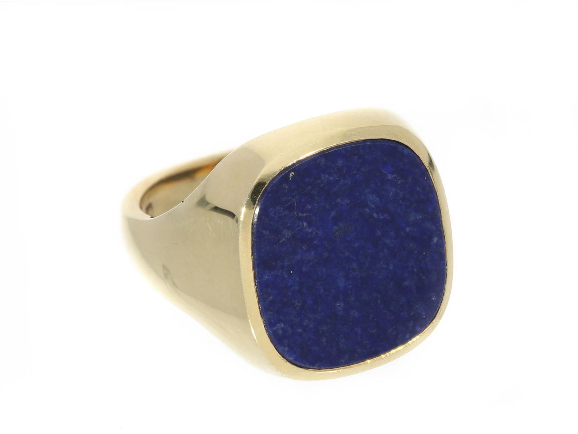 Ring: absolut neuwertiger und ungetragener Herrenring/Siegelring mit Lapislazuli Ca. Ø19mm, RG59,