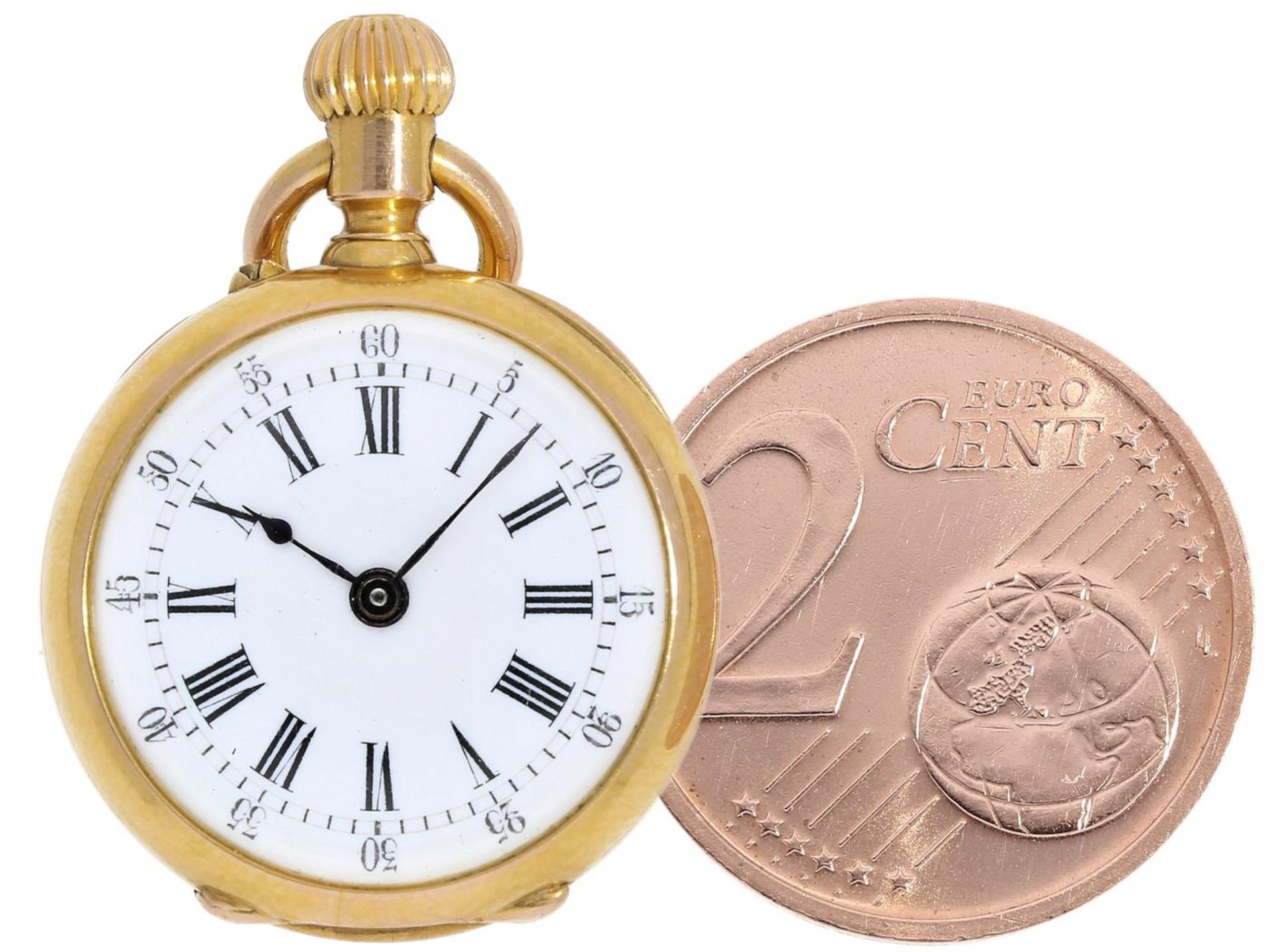Taschenuhr/Anhängeuhr: Rarität, 19mm-Miniaturuhr, Horloger de la Marine, Victor Fleury & Cie., 23