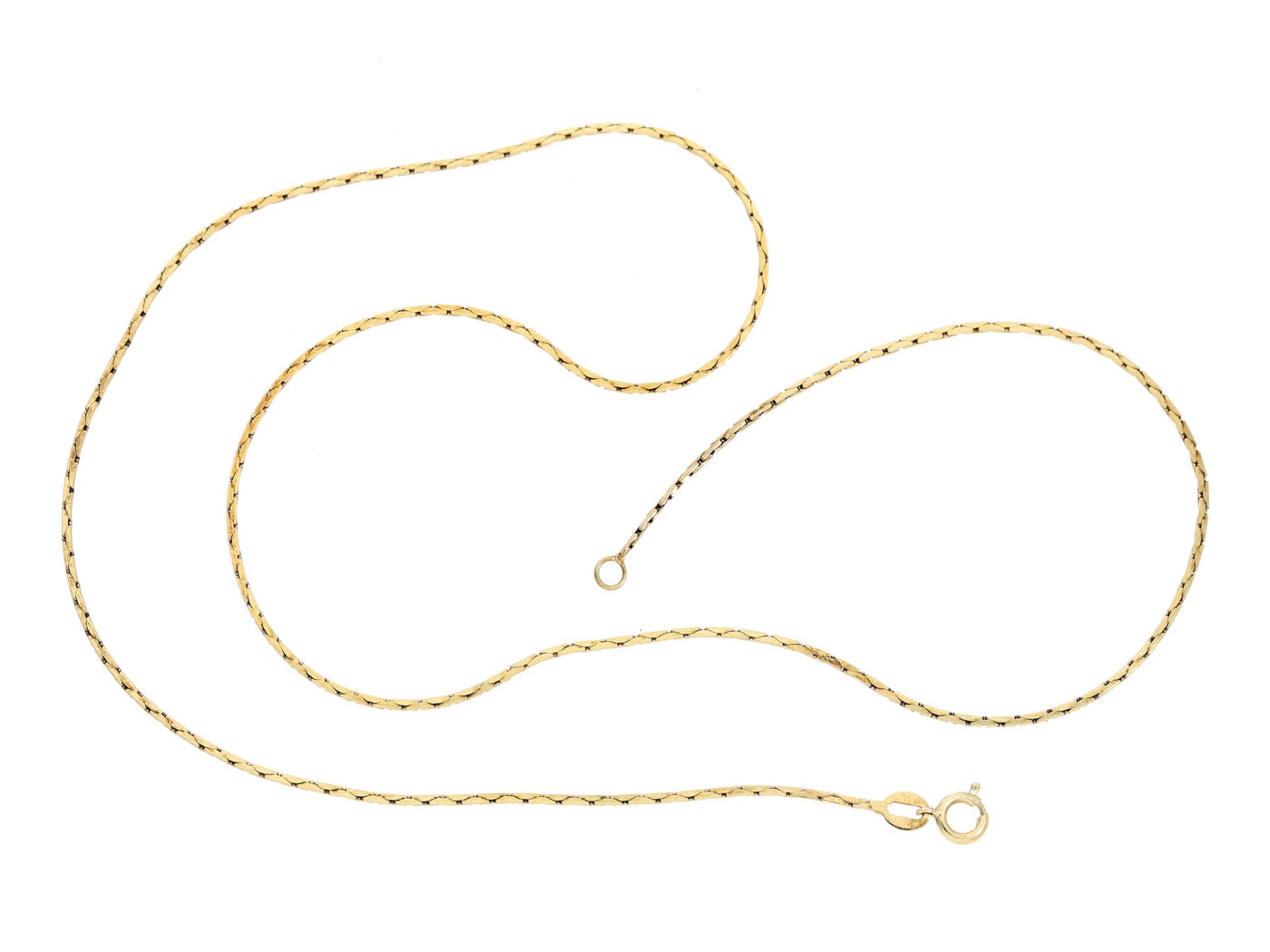 Kette/Collier: neuwertige feine CollierketteCa. 50cm lang, ca. 4,9g, 14K Gelbgold, Federring,