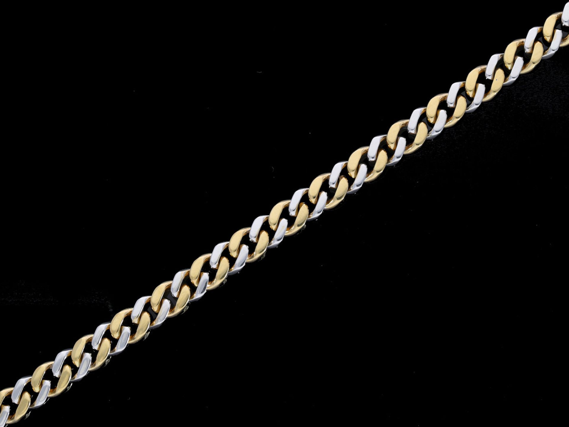 Armband: massives, modernes Bicolor-Goldschmiedearmband aus 14K Gold, ungetragenCa. 19cm lang, ca.
