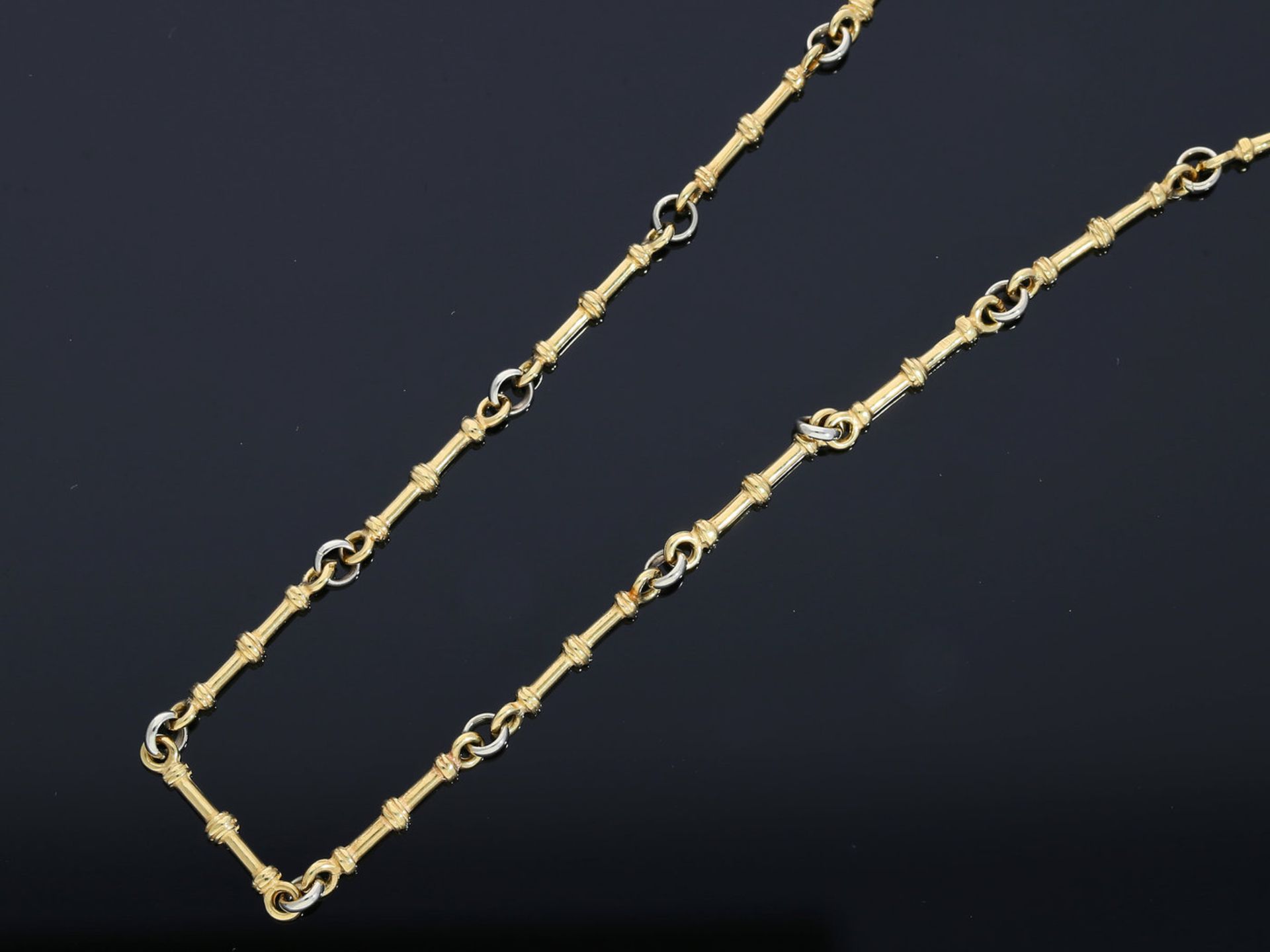 Kette: extra lange und ausgefallen gefertigte Goldkette, Handarbeit, neuwertigCa. 79cm lang, ca.