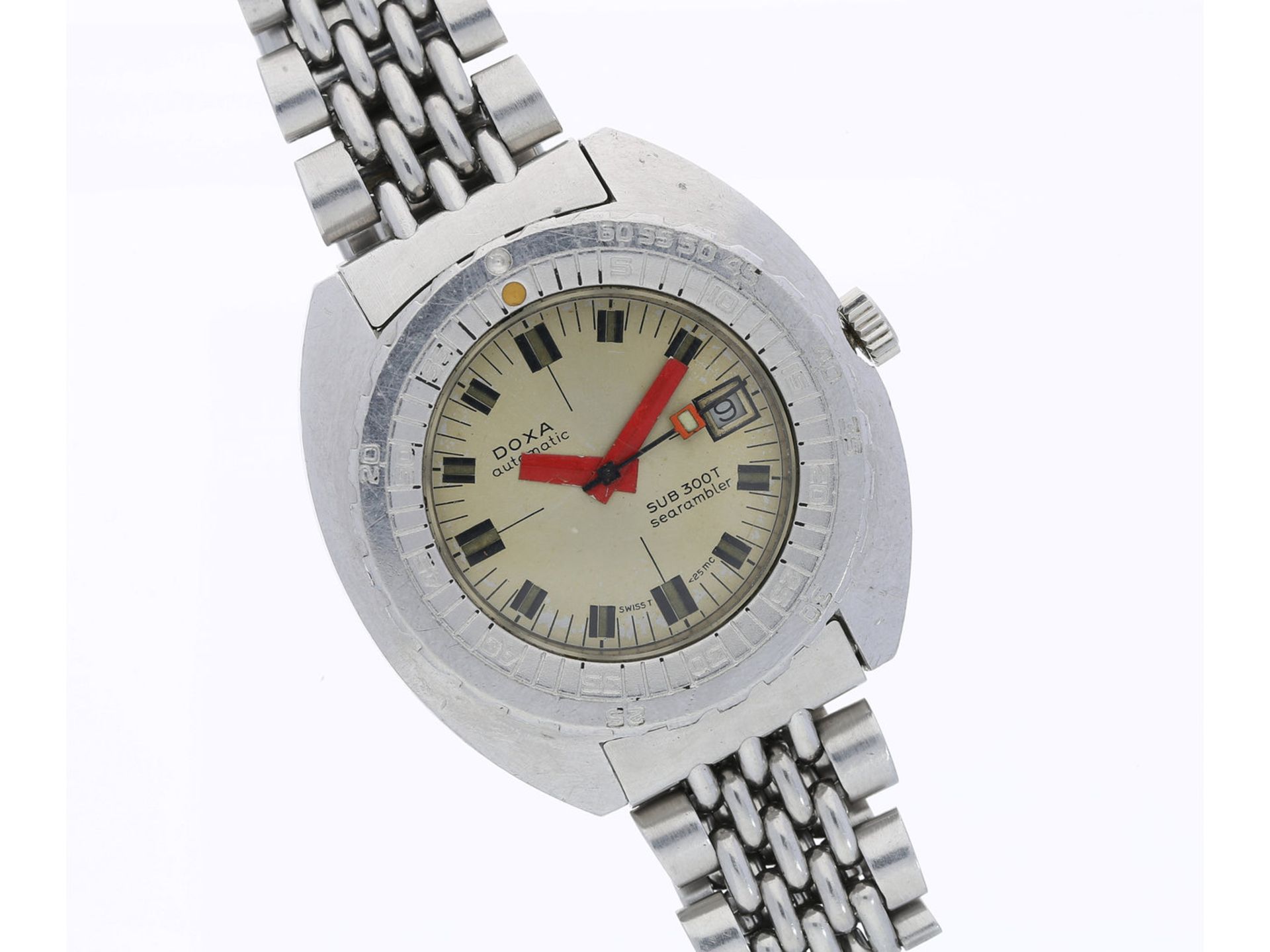 Armbanduhr: seltene vintage Taucheruhr "Doxa 300T Searambler Automatic", ca.1968, sehr seltenes