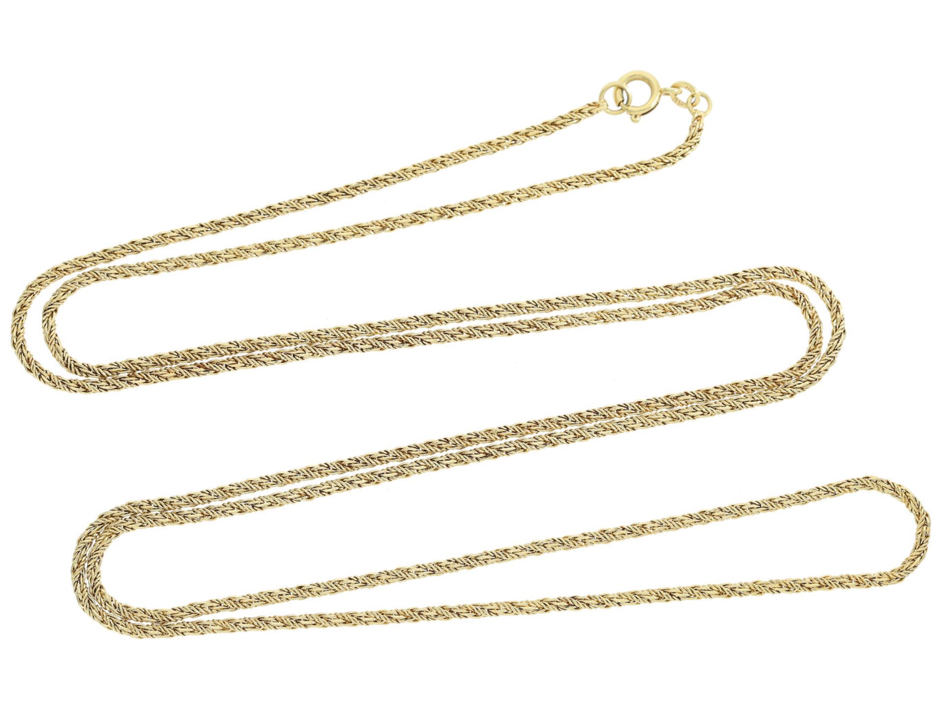 Kette/Collier: ungetragene, lange 14K Goldkette im ZopfmusterCa. 80cm lang, ca. 12g, 14k Gelbgold,