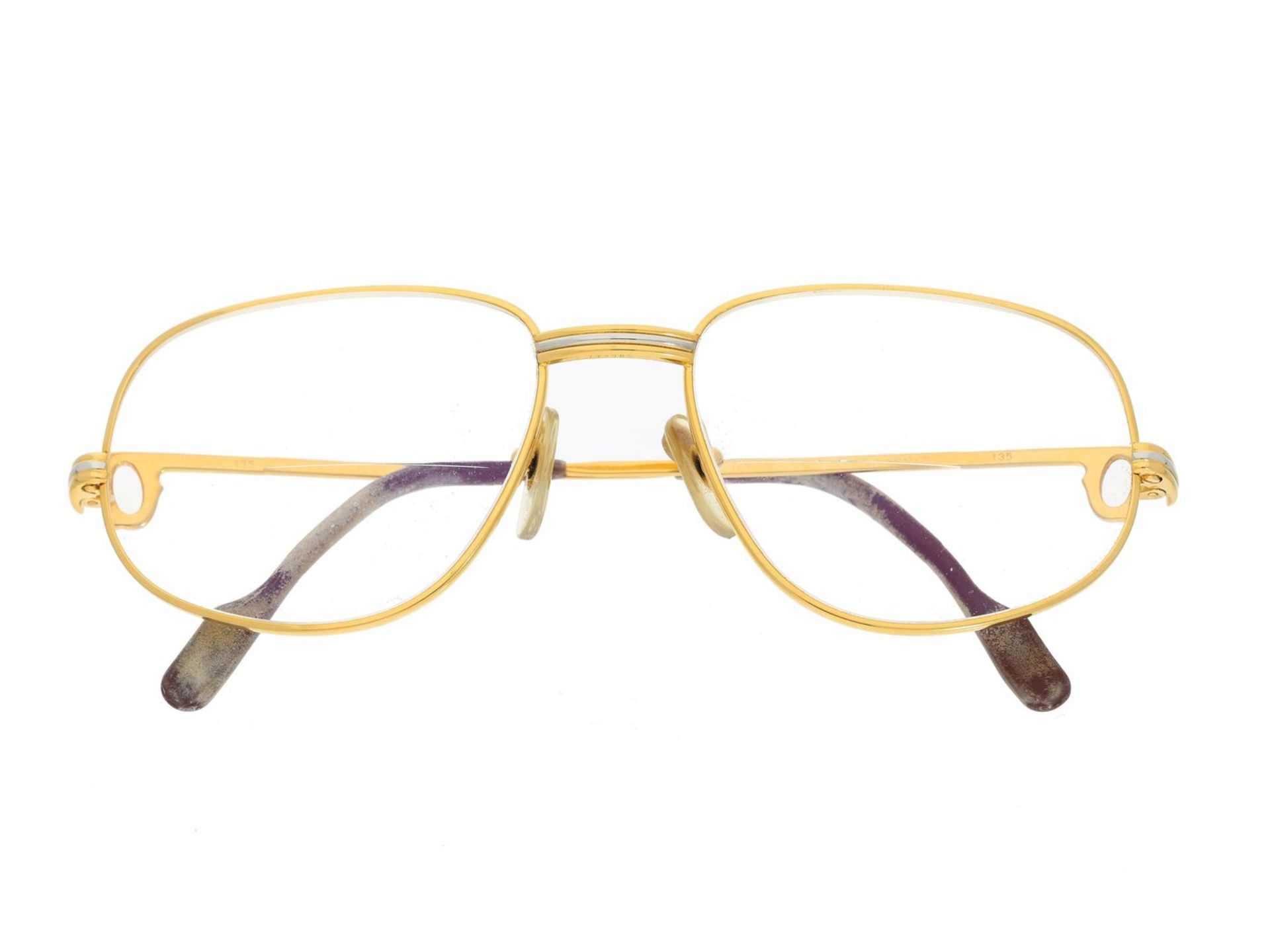 Designerbrille: vintage Cartier Herrenbrille/Damenbrille Modell No.135, "TRINITY"Guter,