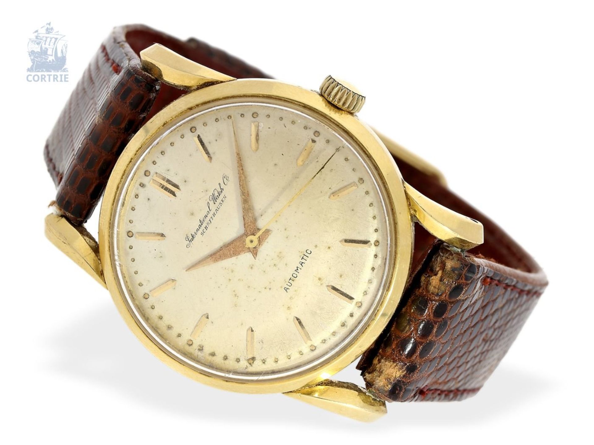 Armbanduhr: seltene vintage Herrenuhr, IWC Automatic Monocoque mit ungewöhnlichen Bandanstößen,