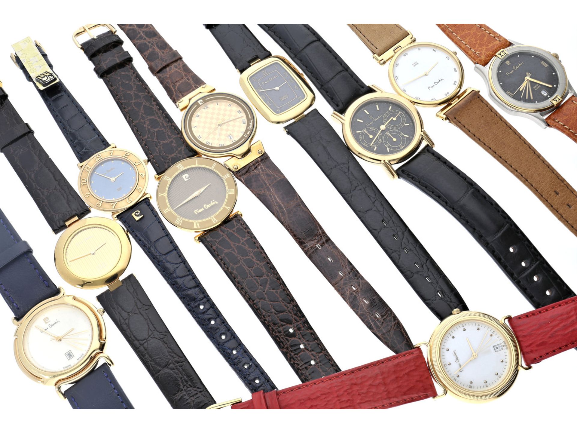 Armbanduhren: großes Konvolut von 10 Designeruhren der Marke Pierre Cardin, vintage