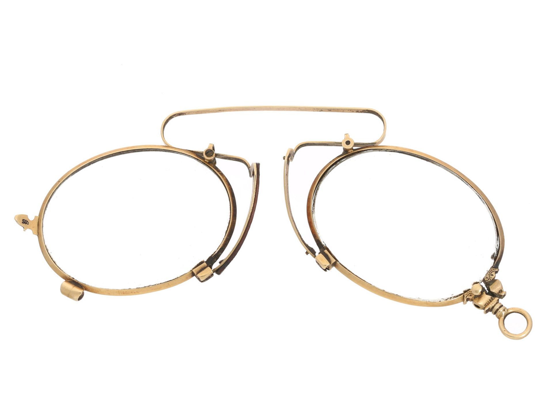 Brille: antiker Kneifer, Gold , vermutlich 20er/30er JahreCa. 9cm, ca. 13,5g, 14k Gold.