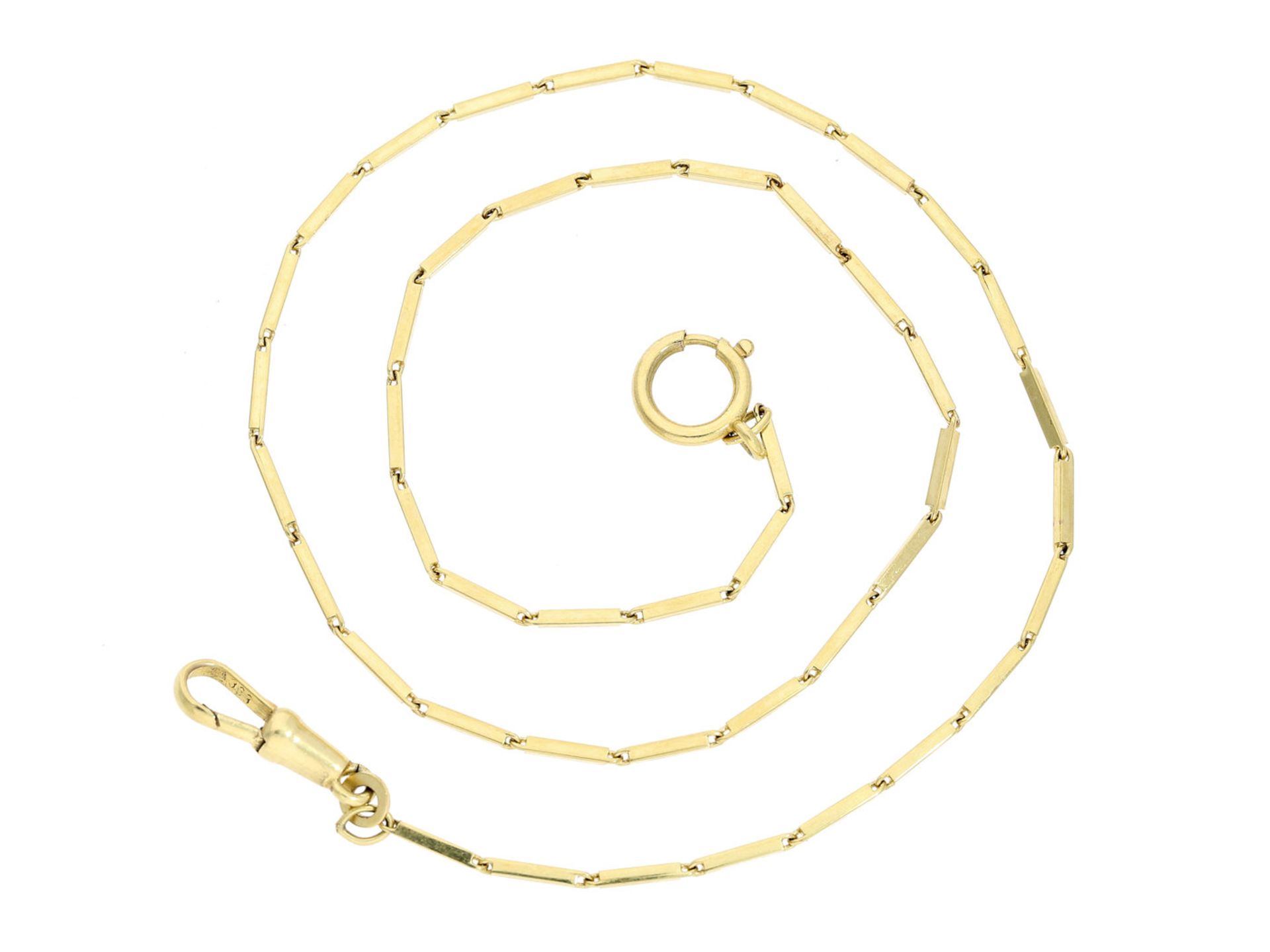 Kette/Collier: elegante alte UhrenketteCa. 43cm lang, ca. 7,7g, 8K Gelbgold, solide