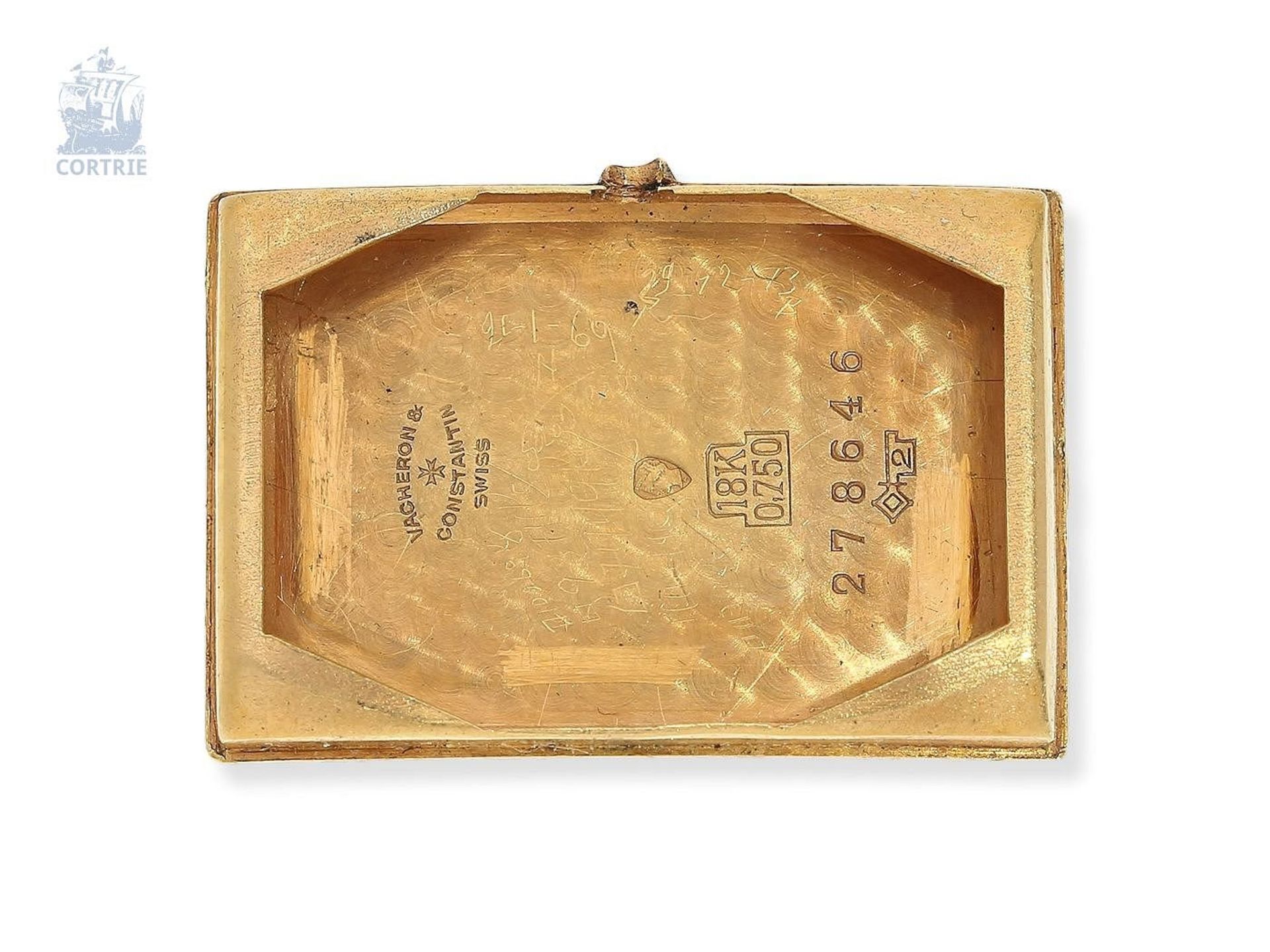 Armbanduhr: frühe Vacheron & Constantin Herrenuhr mit seltener Gehäuseform, Genf 1943Ca. 21 × - Bild 3 aus 3
