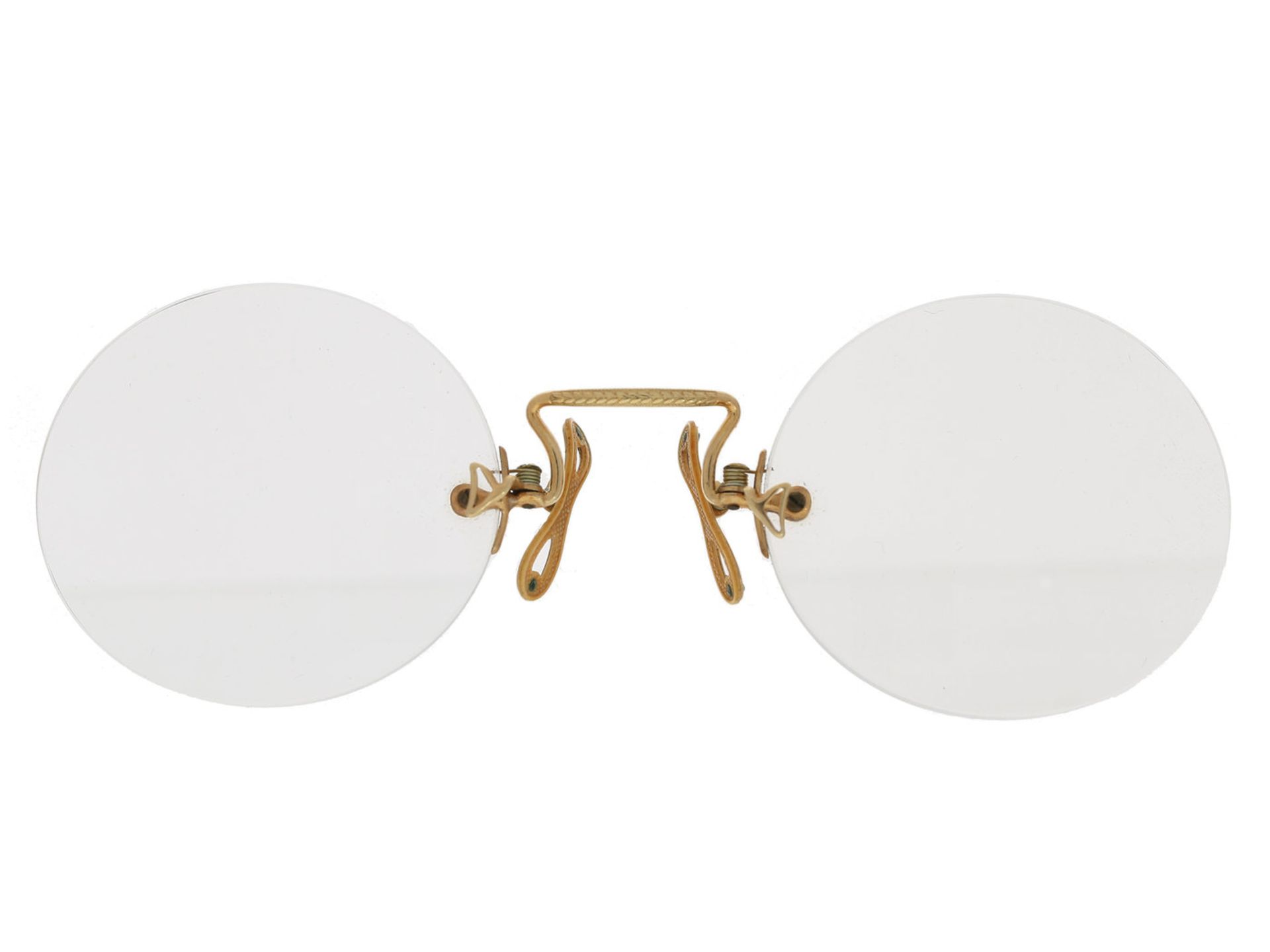 Brille: antiker Kneifer, Gold , vermutlich 20er/30er JahreCa.10,5cm, 14K Gold, guter Zustand.