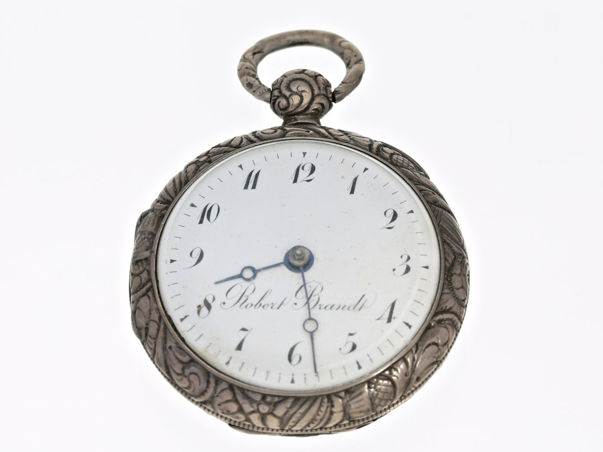 Taschenuhr: seltene Spindeluhr, signiert Robert Brandt, um 1820Ca. Ø41mm, ca. 50g, dekoratives