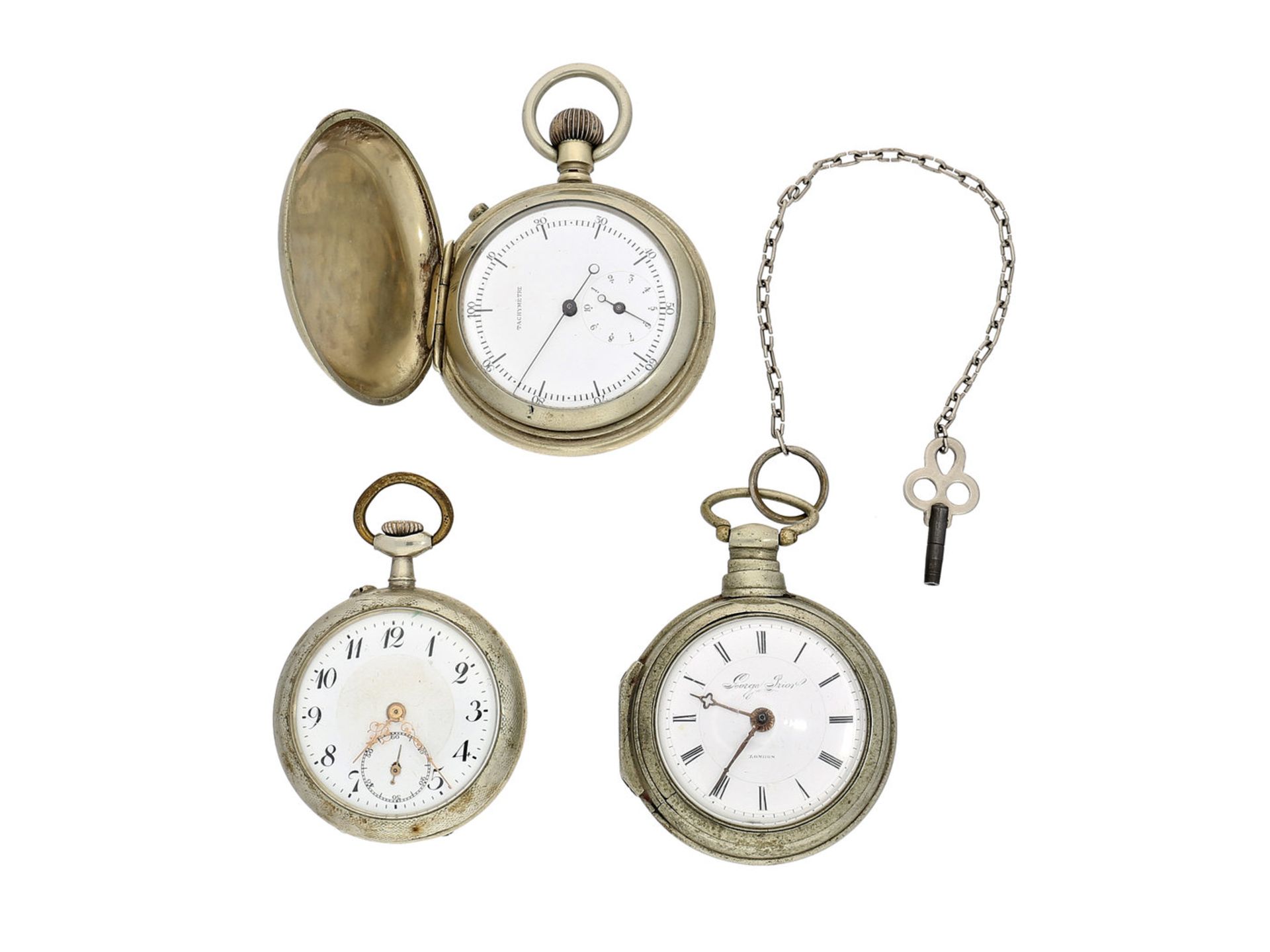 Taschenuhr: Konvolut von 3 Taschenuhren, 19. Jahrhundert1. Spindeluhr der Marke George Prior London,