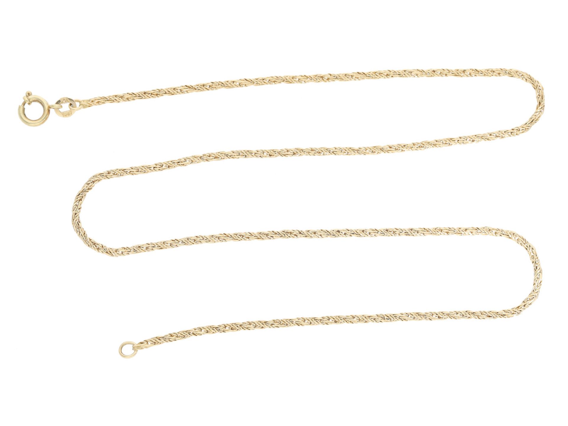 Kette/Collier: feine und ungetragene GoldketteCa. 42cm lang, ca. 6,6g, 14K Gelbgold, Federring,
