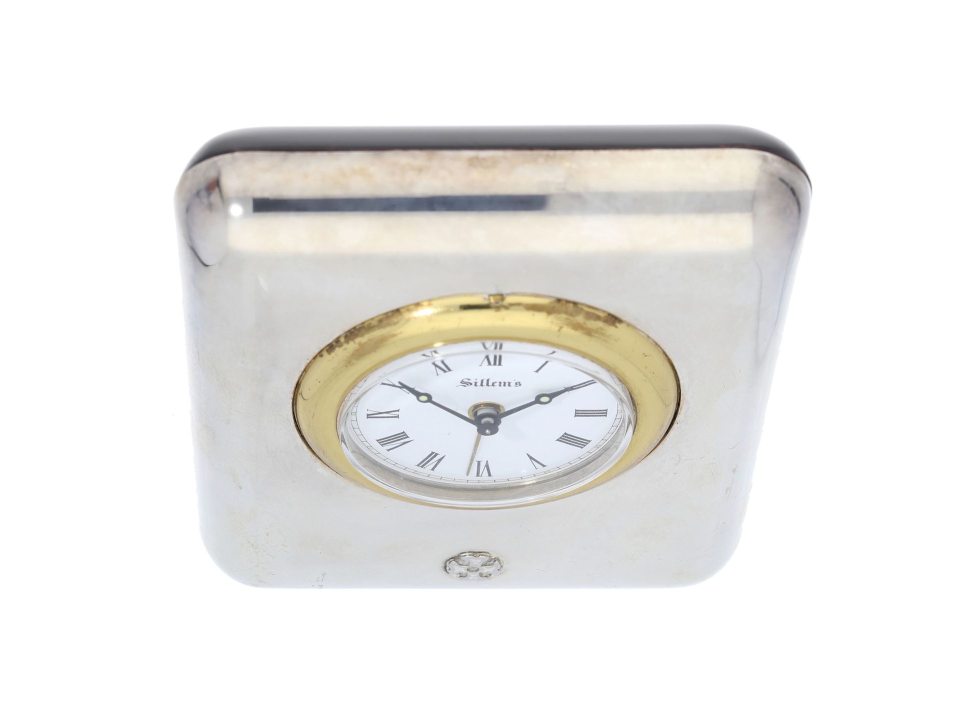 Schreibtischuhr/Reiseuhr: Sillem's Reiseuhr mit Wecker, vermutlich 30er JahreCa. 9,5 × 11,5cm,