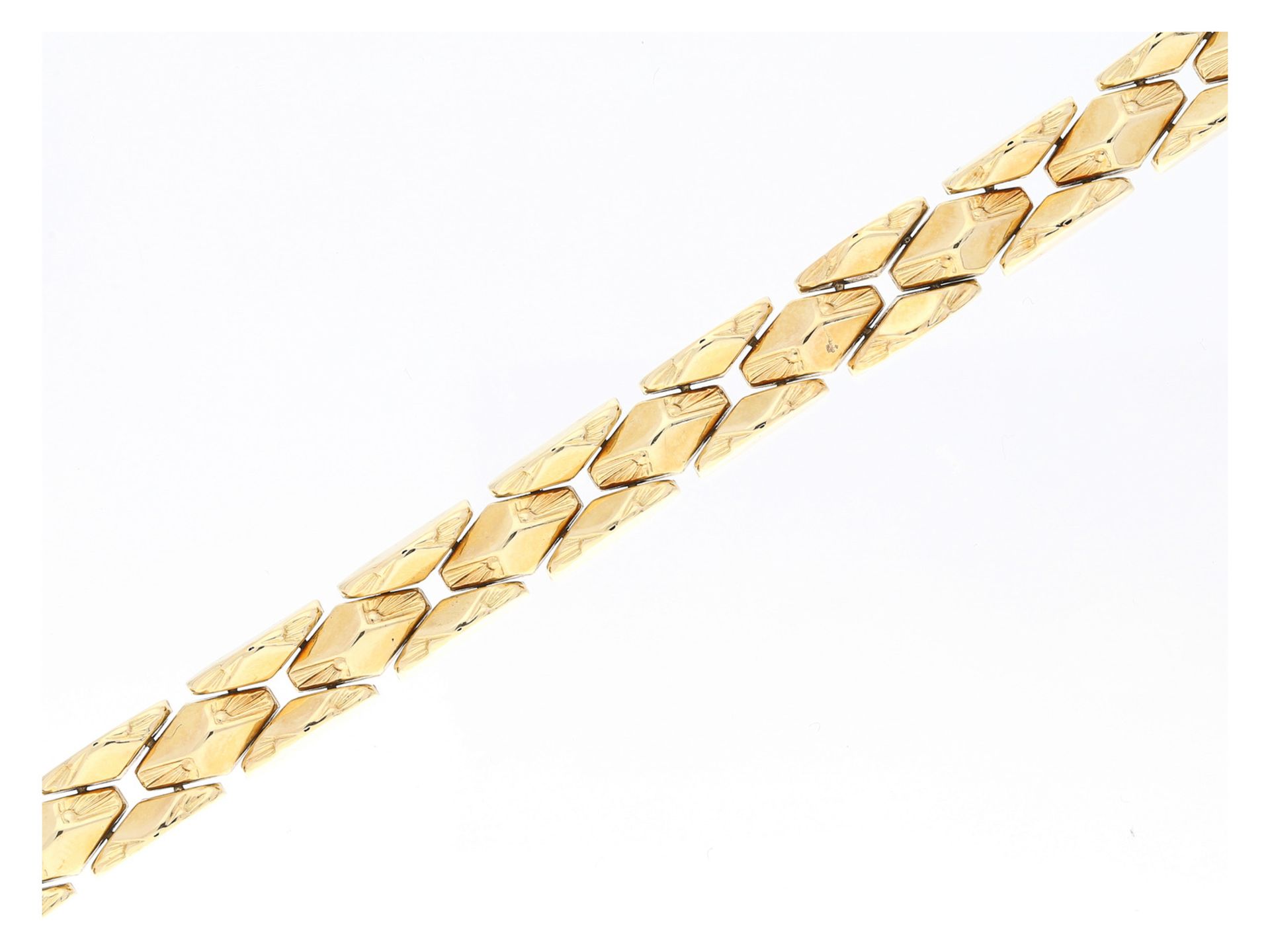 Armband: ausgefallenes Goldschmiedearmband, 14K GoldCa. 18cm lang, ca. 15,4g, 14K Gold, ca. 8mm