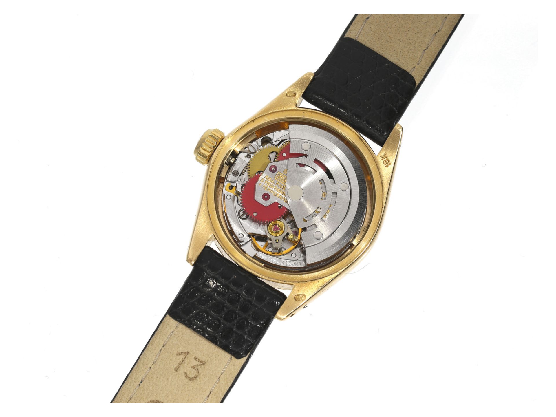 Armbanduhr: hochwertige Rolex Damenuhr von 1977, goldene Lady-Datejust Ref.6917Ca. Ø26mm, 18K - Bild 2 aus 4