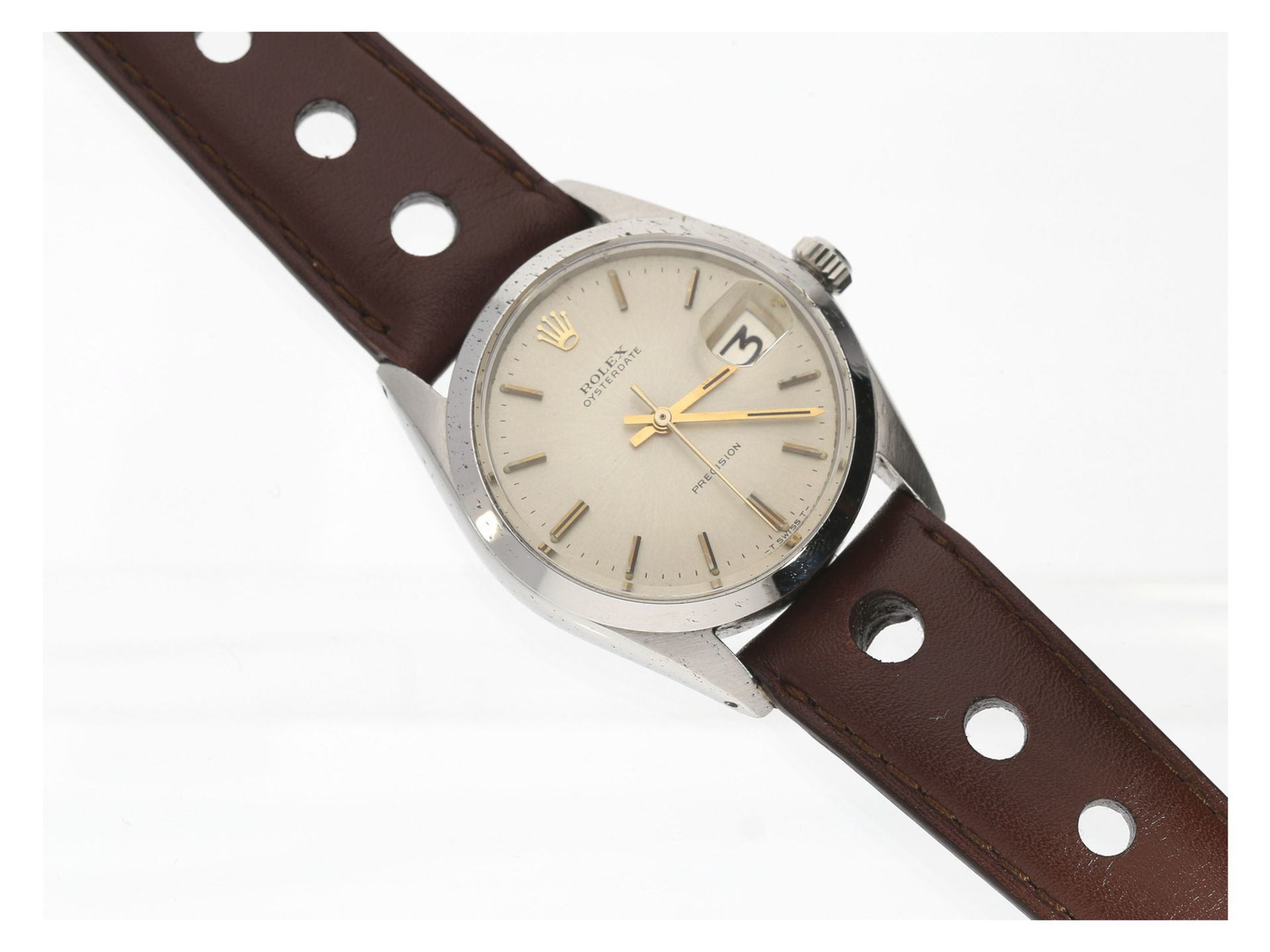 Armbanduhr: gesuchte vintage Herrenarmbanduhr Rolex Oysterdate Precision, Edelstahl, 60er Jahre,