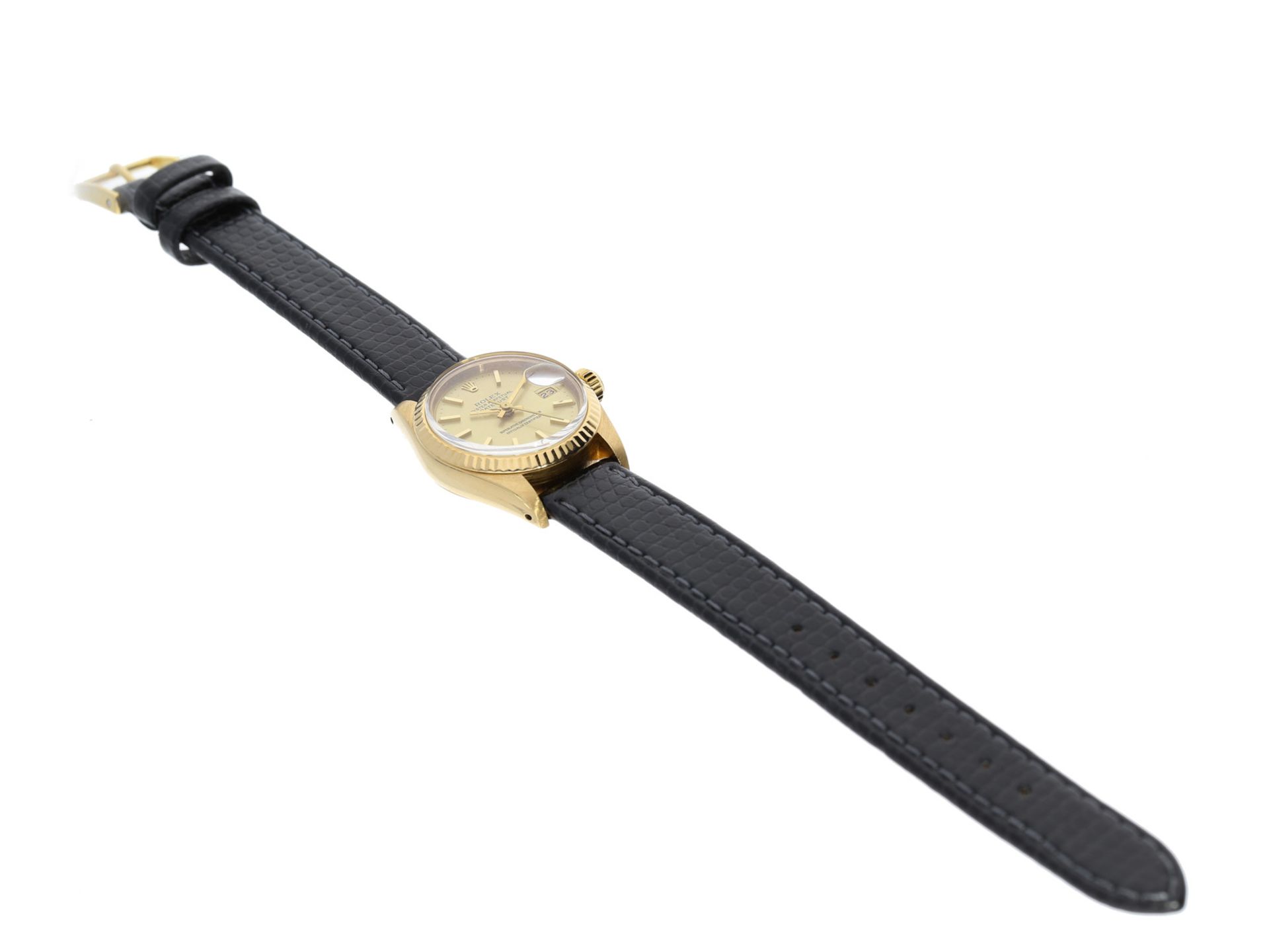 Armbanduhr: hochwertige Rolex Damenuhr von 1977, goldene Lady-Datejust Ref.6917Ca. Ø26mm, 18K - Bild 4 aus 4
