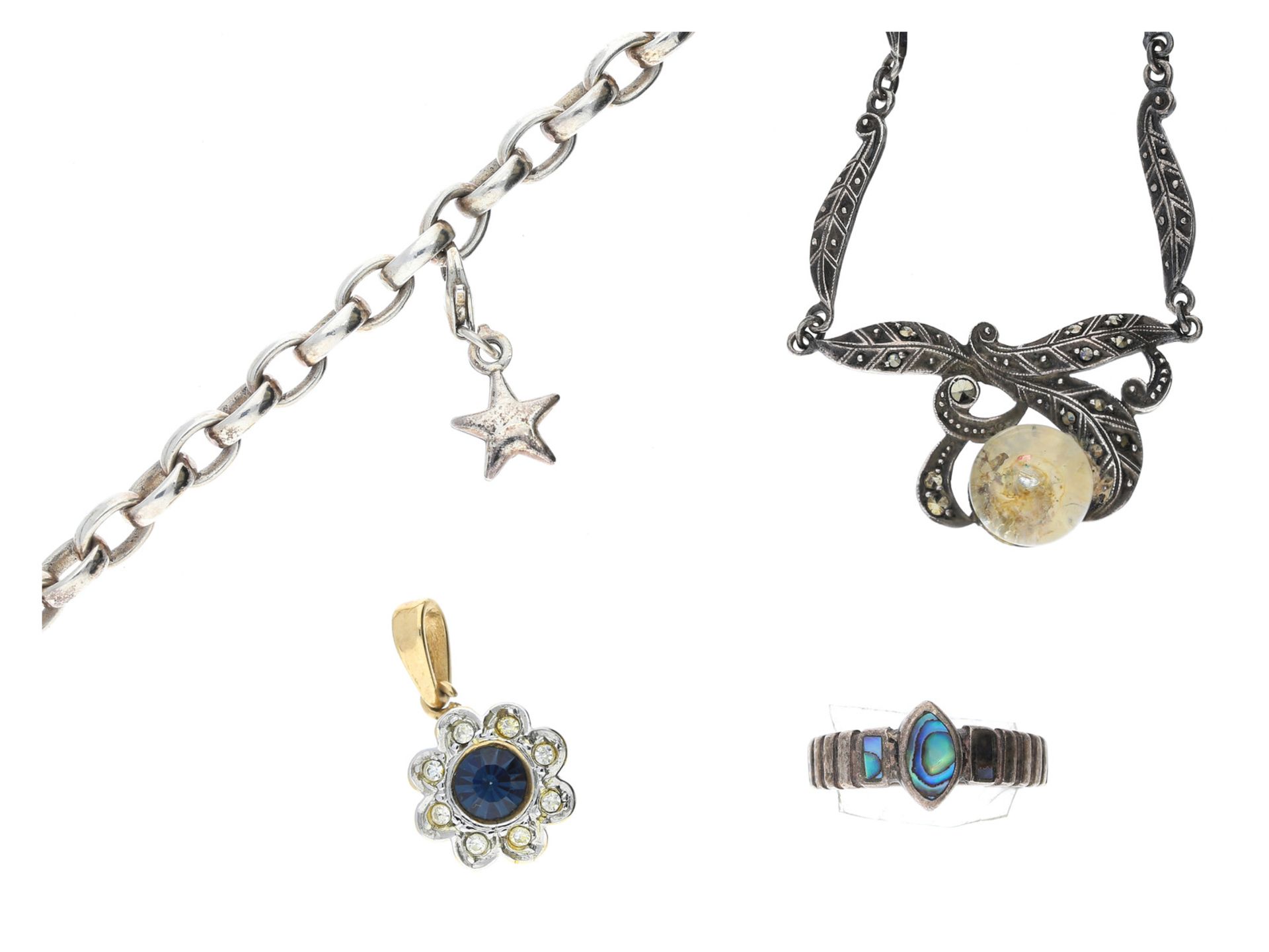 Armbanduhr/Kette: Konvolut vintage Damenuhren sowie alter Silberschmuck, dabei eine alte goldene - Bild 2 aus 4