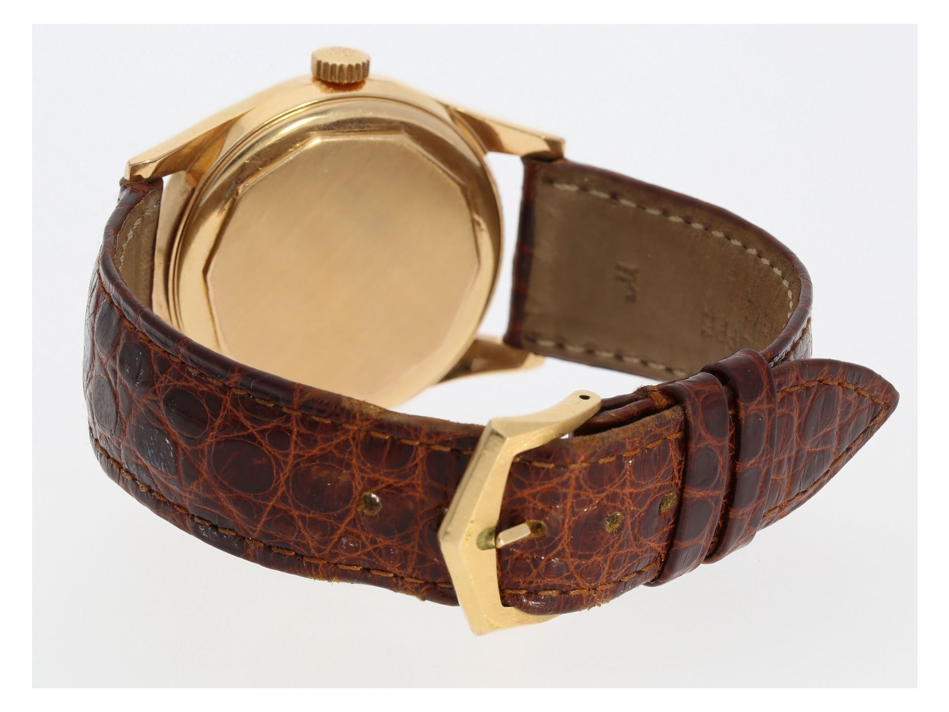 Armbanduhr: gesuchte vintage Patek Philippe Herrenuhr in Roségold, Ref.2483 von 1952, Box und - Bild 2 aus 5