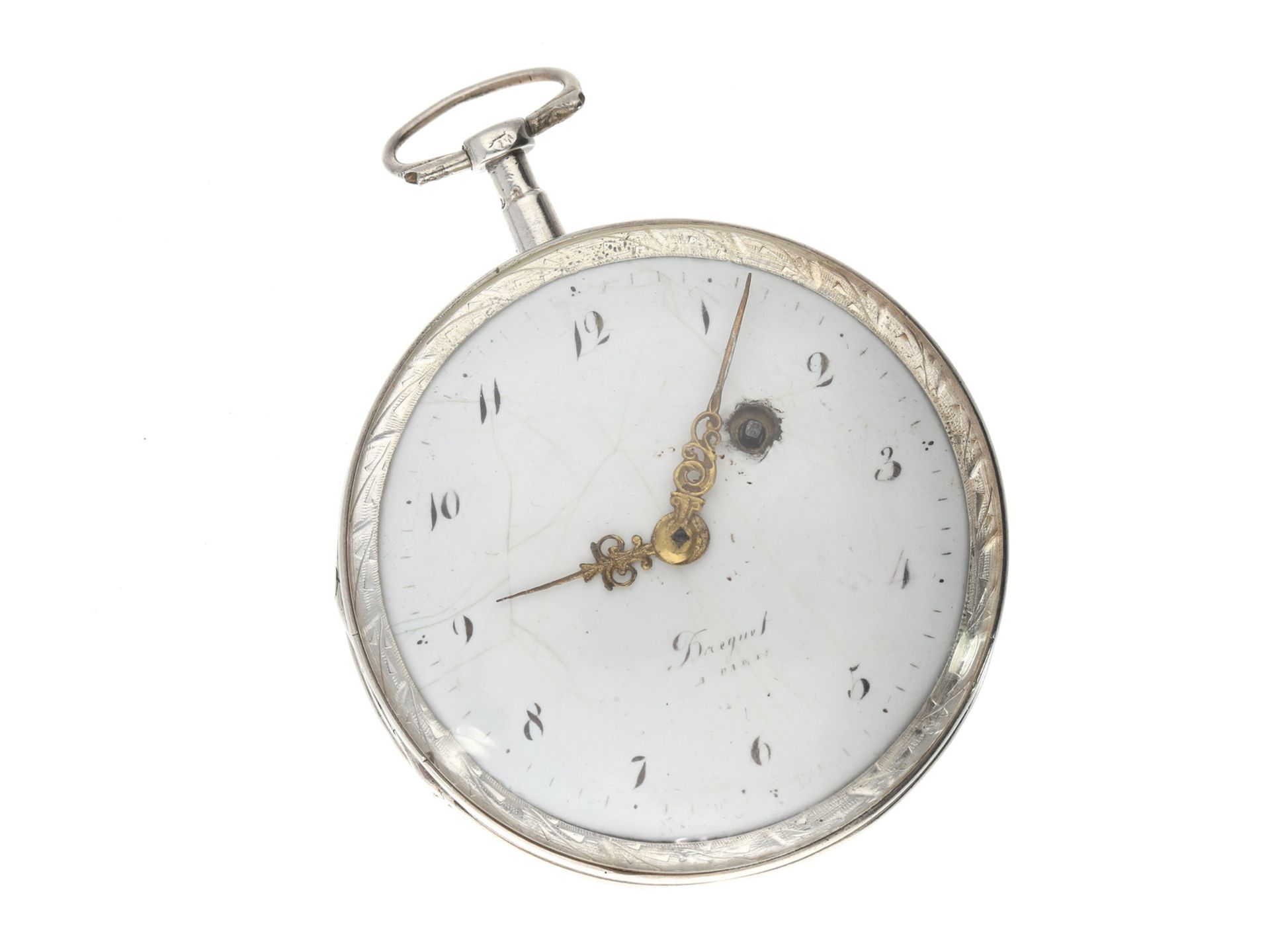 Taschenuhr: französische Spindeluhr, um 1790, signiert BreguetCa. Ø57mm, ca. 97g, ungewöhnliches