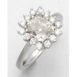 Exklusiver Damendiamantring mit einem Diamant-Radiant von 2,25 ct. An exclusive Lady's radiant-cut