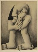 Horst Antes 1936 Heppenheim - "Figur mit zwei Wunden" - Lithografie/Papier. 19/200. 63 x 45,6 cm, 70