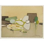 Bernard Munch 1921 Paris - Komposition - Aquarell/Papier. 9,5 x 12,2 cm. Sign. r. u.: Munch.