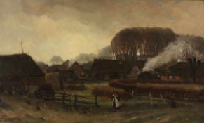 Frans Langeveld 1877 Amsterdam - 1939 Laren - Blick auf eine ländliche Siedlung (View on a rural