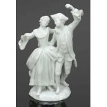 Tanzendes Paar: Dame und Chapeau, stehend und sich umfassend Fürstenberger Porzellanmanufaktur,