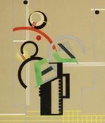 Jany Desmedt Künstler des 20. Jahrhunderts - Geometrische Komposition - Gouache/chamoisfarbenes