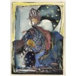 Miriam Tinguely 1950 Basel - Ohne Titel - Aquarell und Collage/Papier. 17,6 x 13 cm. Rückseitig