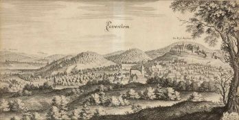 Kaspar Merian 1627 Frankfurt - 1686 Holland - "Lawenstein" - Kupferstich. Mittelfalz. 20,5 x 39