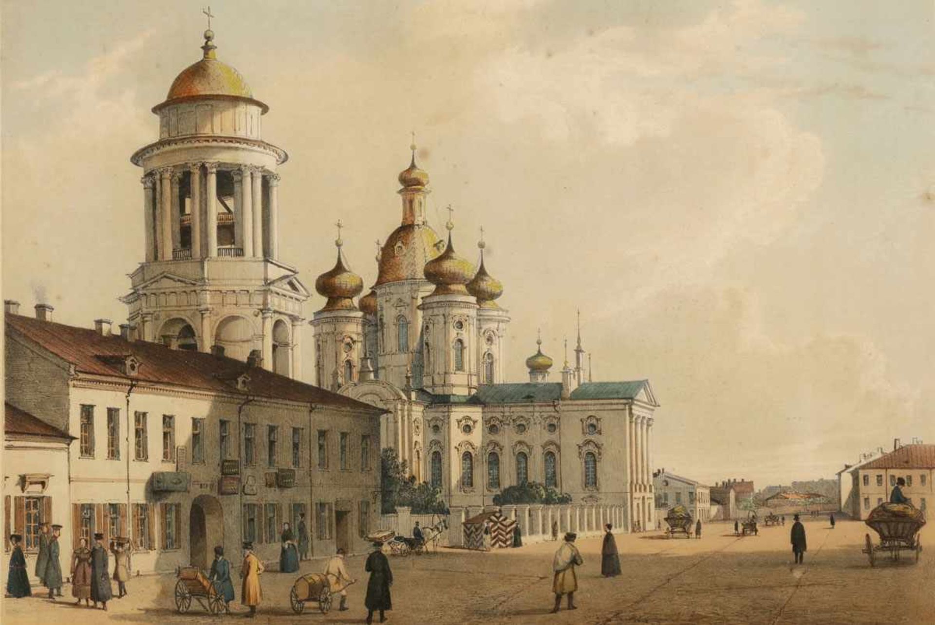 Ferdinand Perrot 1808 Paimboeuf - 1841 St. Petersburg - "Église de Vladimir" - Kolor. Lithografie.