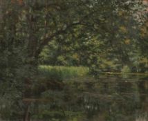 Paul Thiem 1858 Berlin - 1922 Starnberg - See im Wald - Öl/Lwd. 49 x 61 cm. Sign. und dat. l. o.: