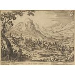 Matthäus Merian 1593 Basel - 1650 Schwalbach - "Ville de Cuhr, ou Coire, en Suisse" - Radierung.