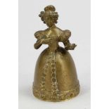 Tischglocke als galante Dame 19. Jahrhundert. Bronze. H. 10,5 cm.