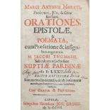 Marci Antonii Mureti - "Orationes Epistolae & Poemata... " - Leipzig, Gross 1707. Ldr. 1 Bl.,