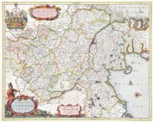 Joan Johannes Blaeu um 1596 - 1673 - "Inferioris Saxoniae" - Kolor. Kupferstich. Mittelfalz. 42 x 52
