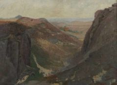Künstler des 20. Jahrhunderts - Bergige Seelandschaft - Öl/Lwd. 49,4 x 69 cm. Rahmen.